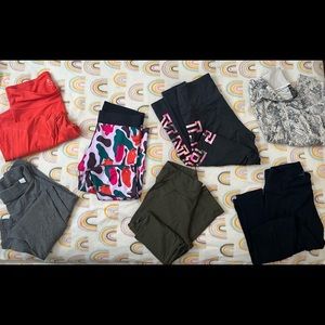7 Assorted leggings/ Size M:gray, black, army green, adidas/ Size L:other 3 pair